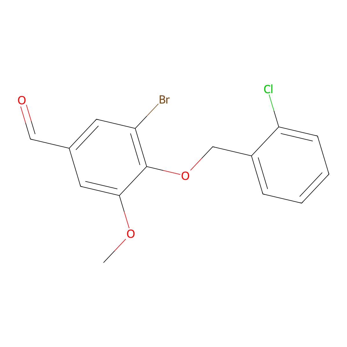 3-Bromo-4-[(2-chlorobenzyl)oxy]-5-methoxybenzaldehyde molecular structure, CAS 345985-64-0