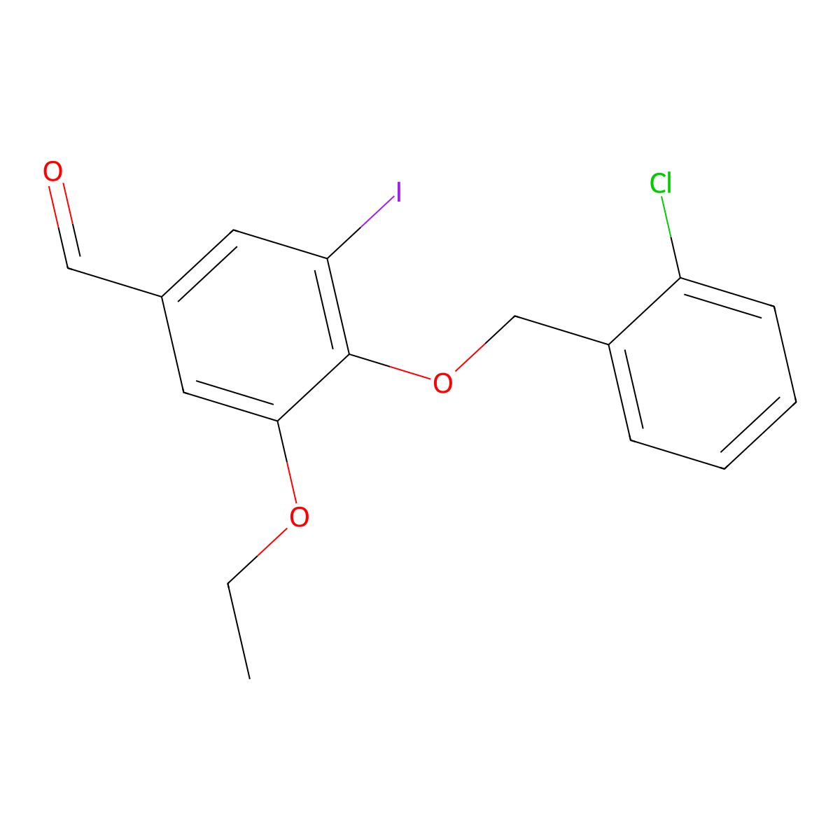 4-[(2-Chlorobenzyl)oxy]-3-ethoxy-5-iodobenzaldehyde molecular structure, CAS 345985-65-1