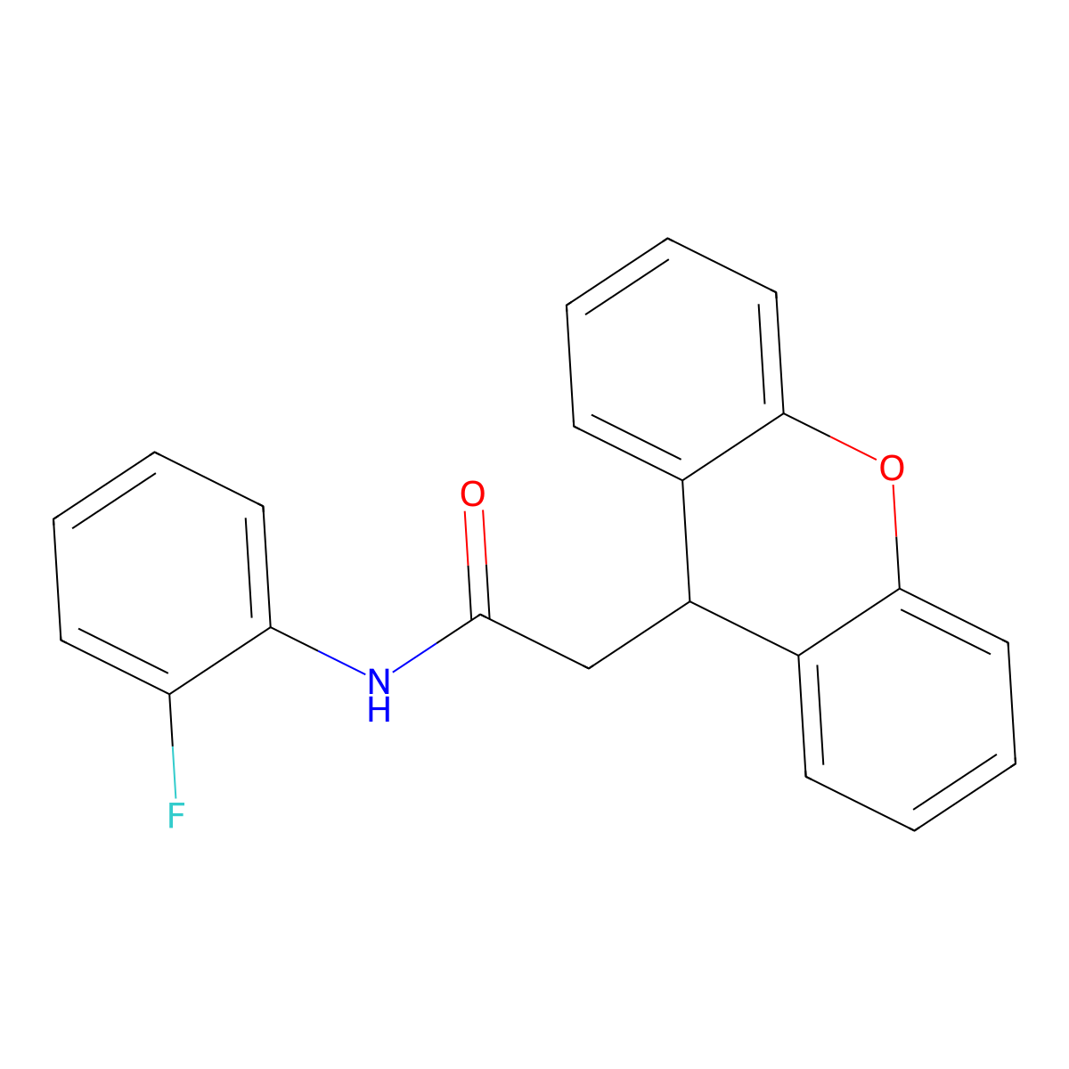 N-(2-fluorophenyl)-2-(9H-xanthen-9-yl)acetamide molecular structure, CAS 345987-30-6