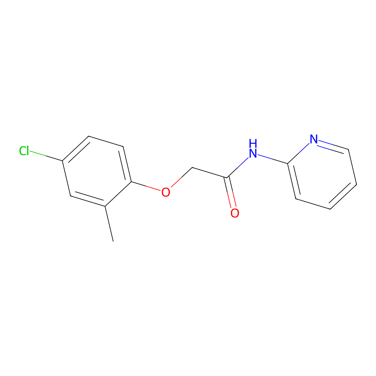 2-(4-chloro-2-methylphenoxy)-N-pyridin-2-ylacetamide molecular structure, CAS 345987-44-2