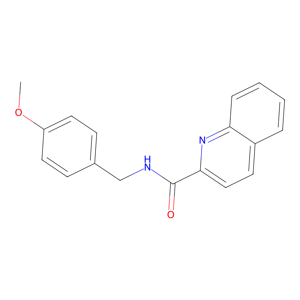 N-(4-methoxybenzyl)-2-quinolinecarboxamide molecular structure, CAS 345987-54-4
