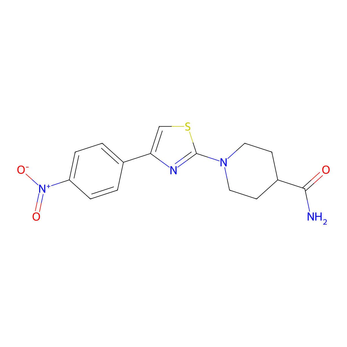 1-[4-(4-Nitrophenyl)-1,3-thiazol-2-yl]piperidine-4-carboxamide molecular structure, CAS 345987-67-9