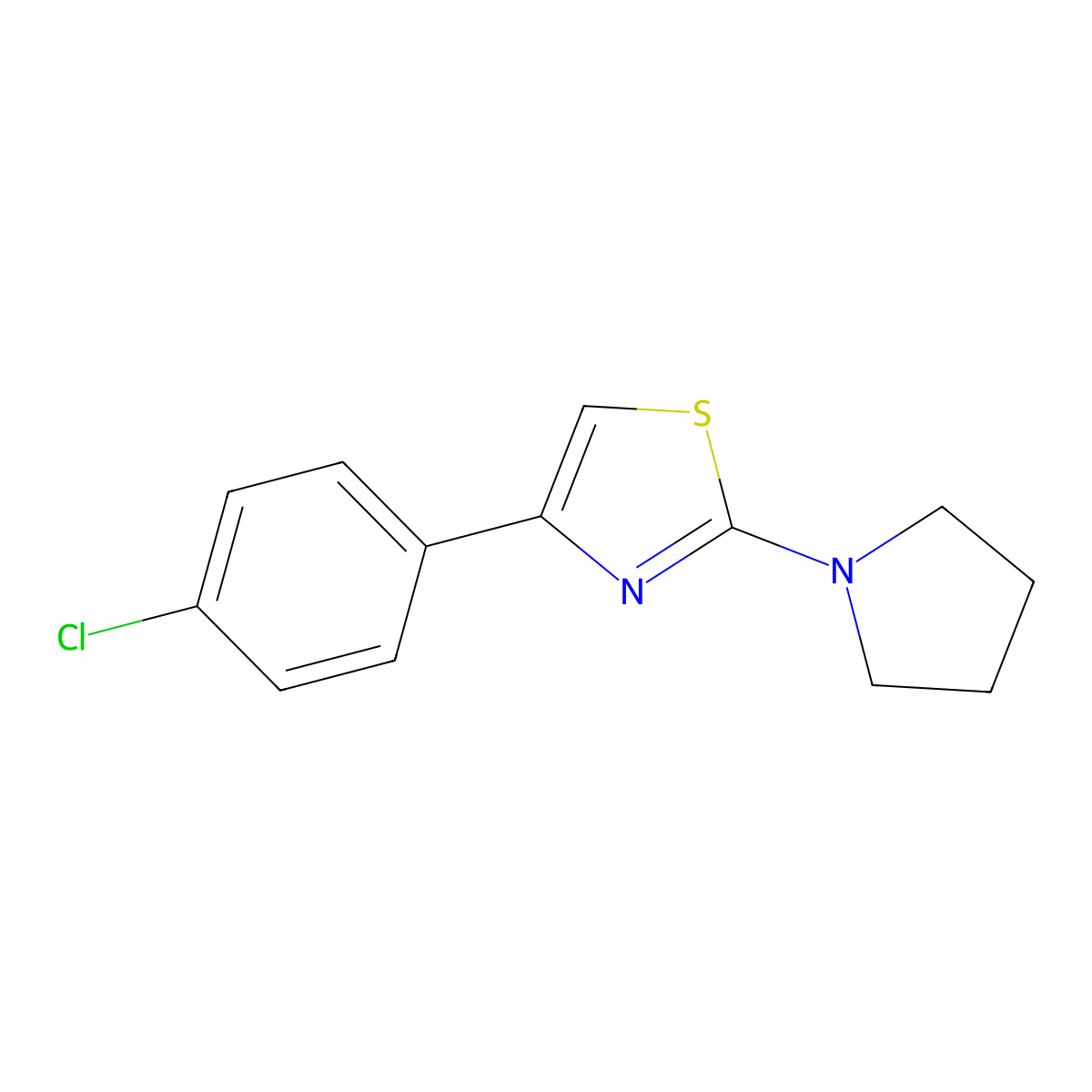 4-(4-Chlorophenyl)-2-pyrrolidin-1-yl-1,3-thiazole molecular structure, CAS 345988-08-1