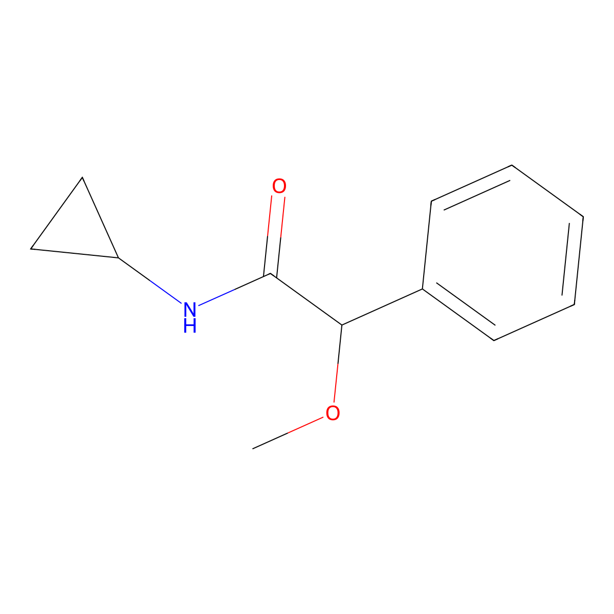N-cyclopropyl-2-methoxy-2-phenylacetamide molecular structure, CAS 345988-21-8