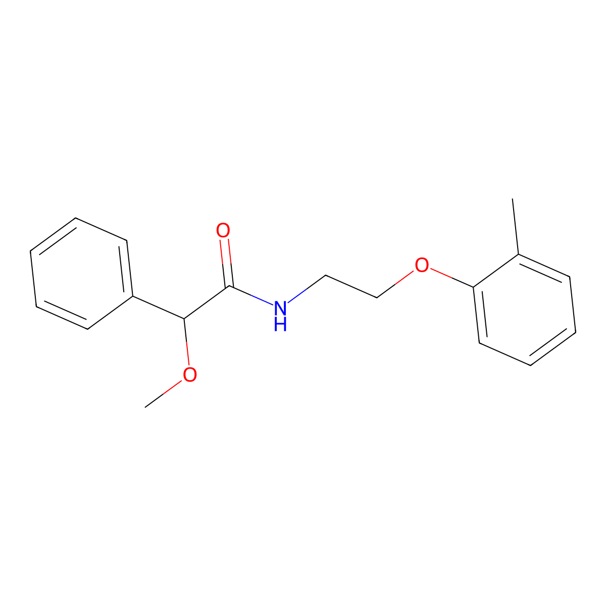 2-methoxy-N-[2-(2-methylphenoxy)ethyl]-2-phenylacetamide molecular structure, CAS 345988-51-4