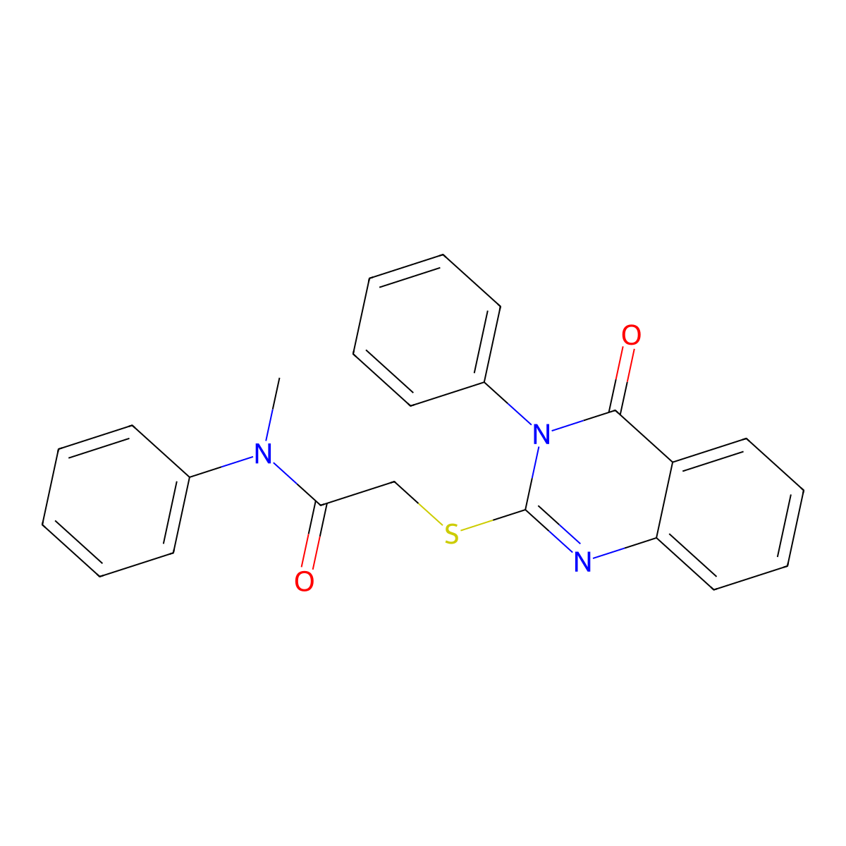 N-methyl-2-(4-oxo-3-phenylquinazolin-2-yl)sulfanyl-N-phenylacetamide molecular structure, CAS 345988-61-6