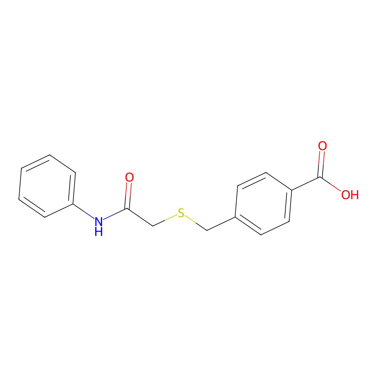 4-[(2-Anilino-2-oxoethyl)sulfanylmethyl]benzoic acid molecular structure, CAS 345989-09-5