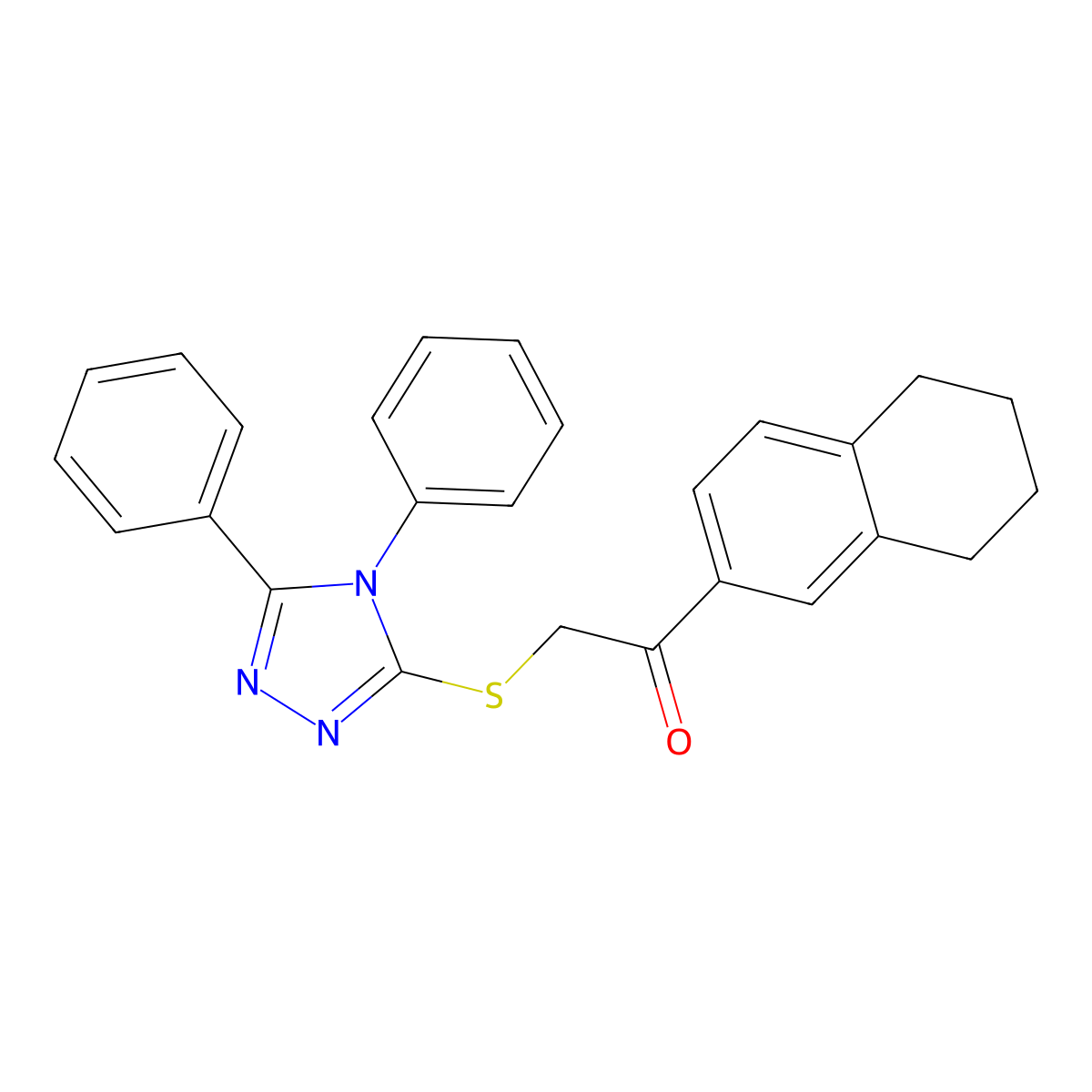 2-[(4,5-Diphenyl-1,2,4-triazol-3-yl)sulfanyl]-1-(5,6,7,8-tetrahydronaphthalen-2-yl)ethanone molecular structure, CAS 345989-18-6