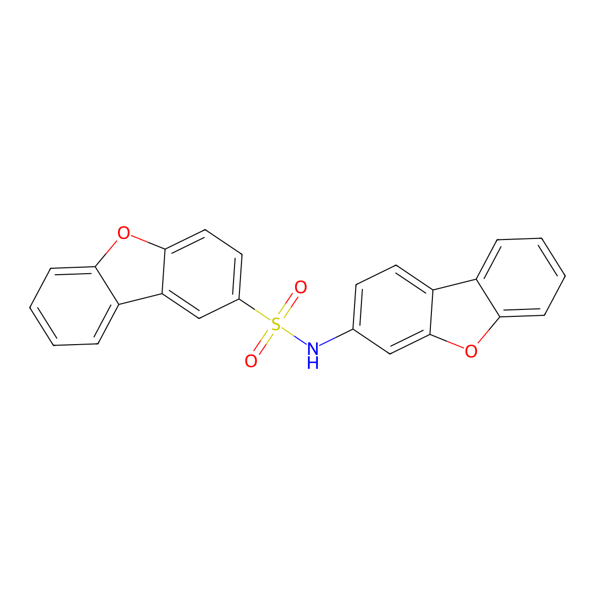 N-dibenzofuran-3-yldibenzofuran-2-sulfonamide molecular structure, CAS 345990-17-2