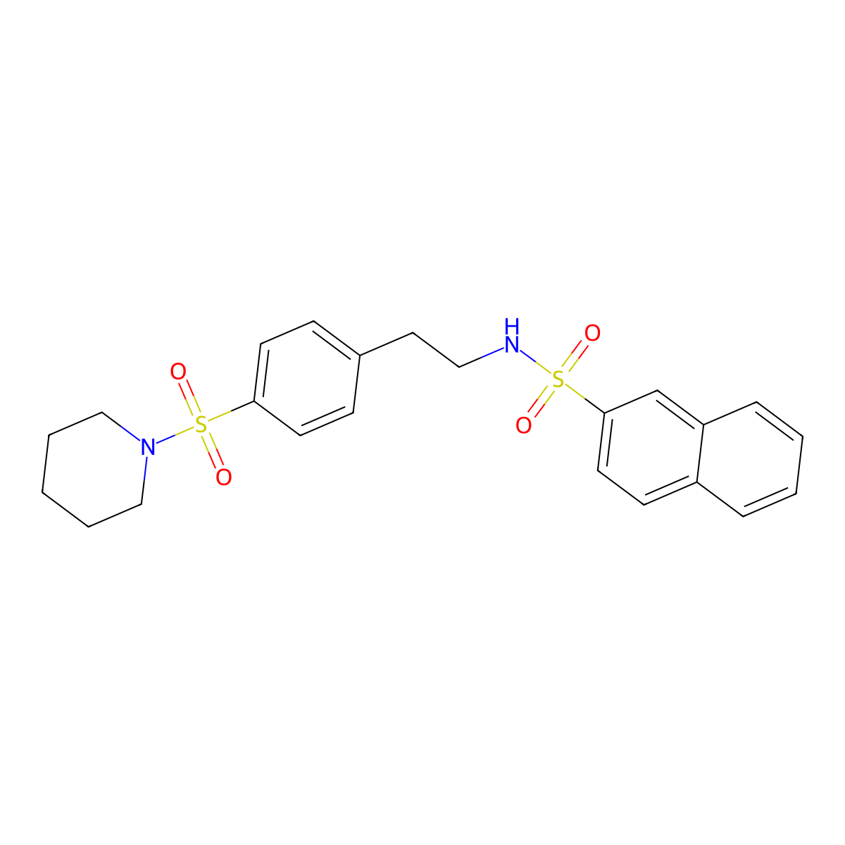 N-[2-(4-piperidin-1-ylsulfonylphenyl)ethyl]naphthalene-2-sulfonamide molecular structure, CAS 345990-30-9