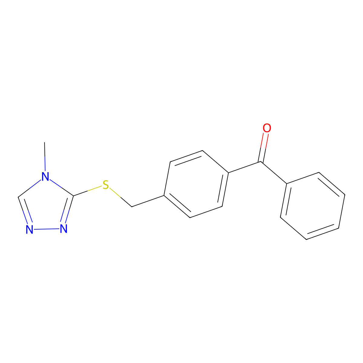 [4-[(4-Methyl-1,2,4-triazol-3-yl)sulfanylmethyl]phenyl]-phenylmethanone molecular structure, CAS 345990-53-6