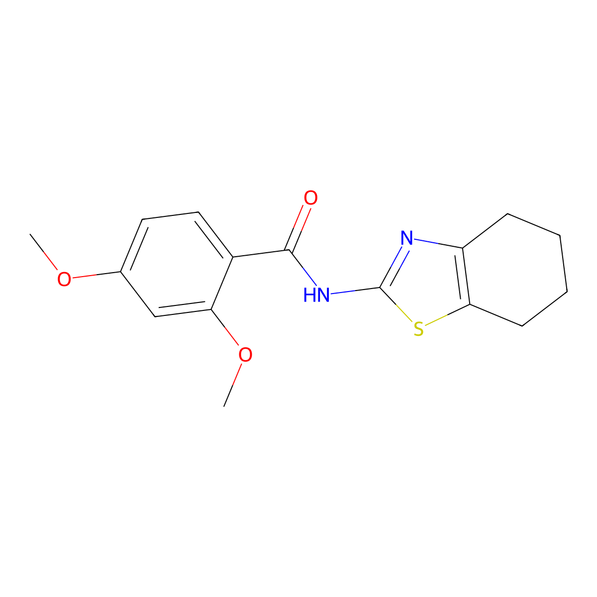 2,4-dimethoxy-N-(4,5,6,7-tetrahydro-1,3-benzothiazol-2-yl)benzamide molecular structure, CAS 345990-57-0