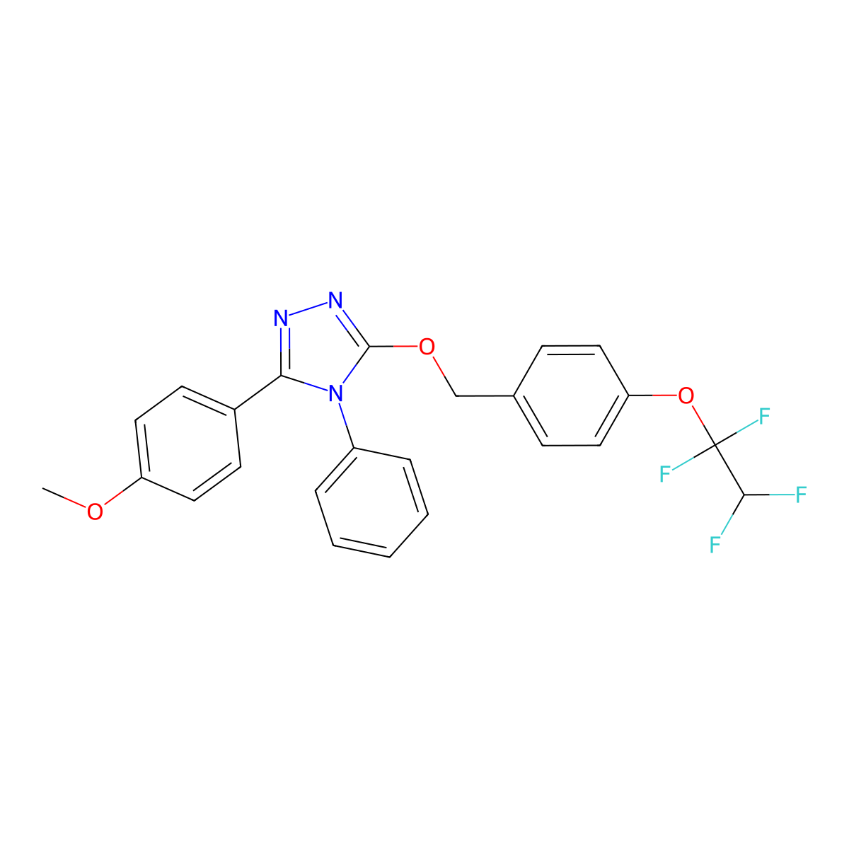 4-Methoxy-1-(4-phenyl-5-{[4-(1,1,2,2-tetrafluoroethoxy)phenyl]methoxy}(1,2,4-t riazol-3-yl))benzene molecular structure, CAS 345990-67-2