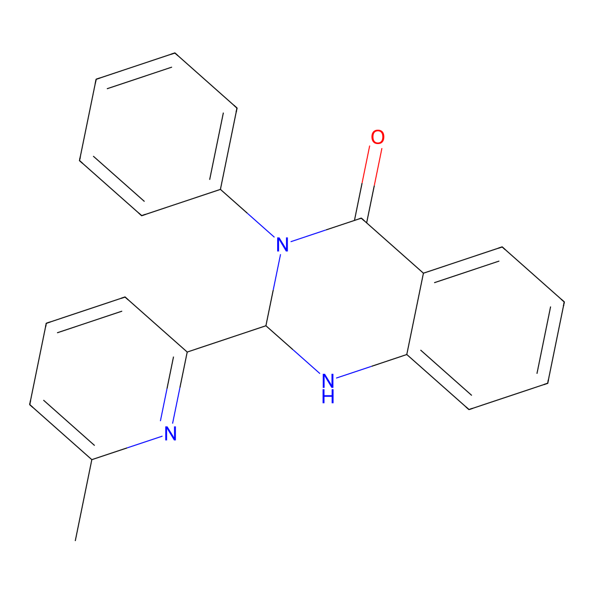 2-(6-methylpyridin-2-yl)-3-phenyl-2,3-dihydroquinazolin-4(1H)-one molecular structure, CAS 345990-72-9