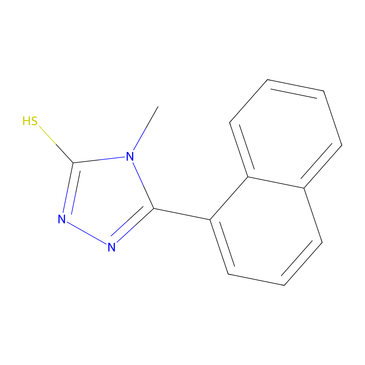 4-methyl-5-(1-naphthyl)-4H-1,2,4-triazole-3-thiol molecular structure, CAS 345990-75-2