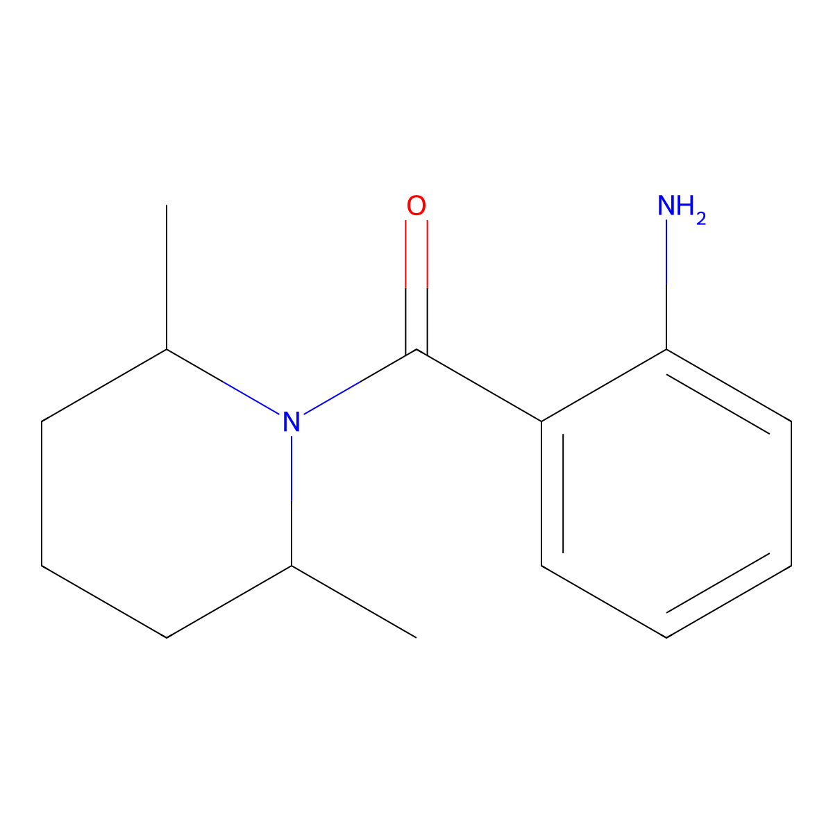 2-[(2,6-Dimethyl-1-piperidinyl)carbonyl]aniline molecular structure, CAS 345990-94-5