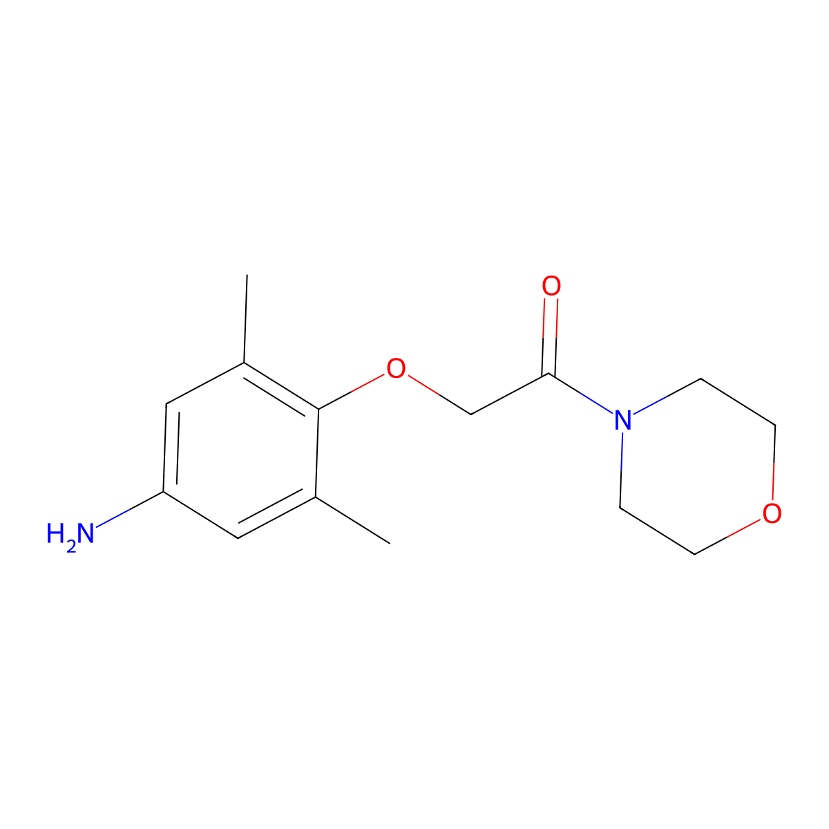 [3,5-Dimethyl-4-(2-morpholin-4-yl-2-oxoethoxy)phenyl]amine molecular structure, CAS 345991-01-7