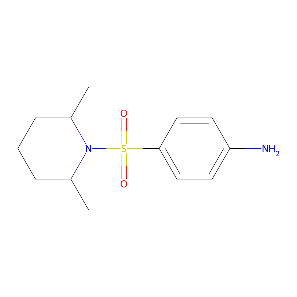 4-[(2,6-Dimethylpiperidin-1-yl)sulfonyl]aniline molecular structure, CAS 345991-04-0