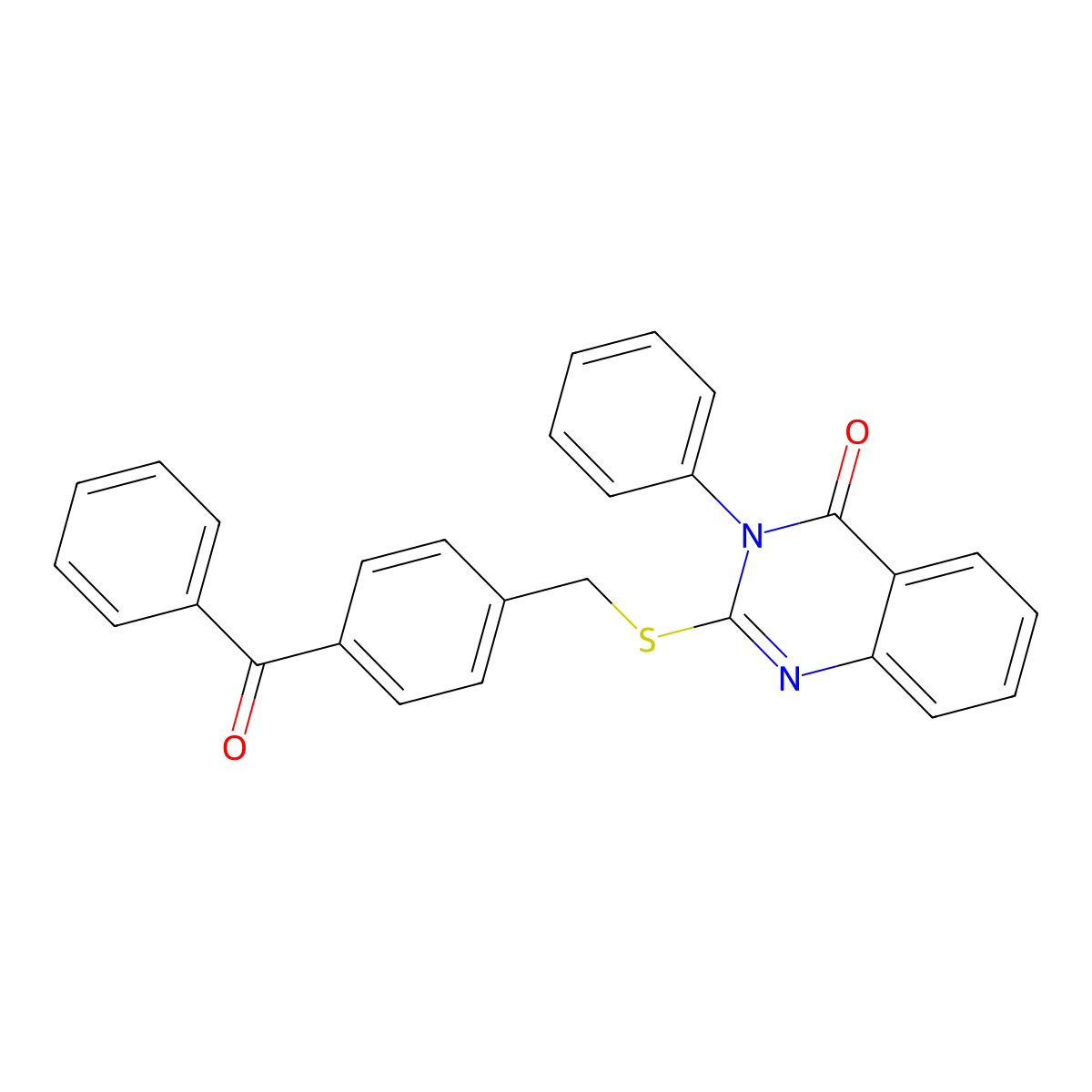 2-[(4-Benzoylphenyl)methylsulfanyl]-3-phenylquinazolin-4-one molecular structure, CAS 345991-52-8
