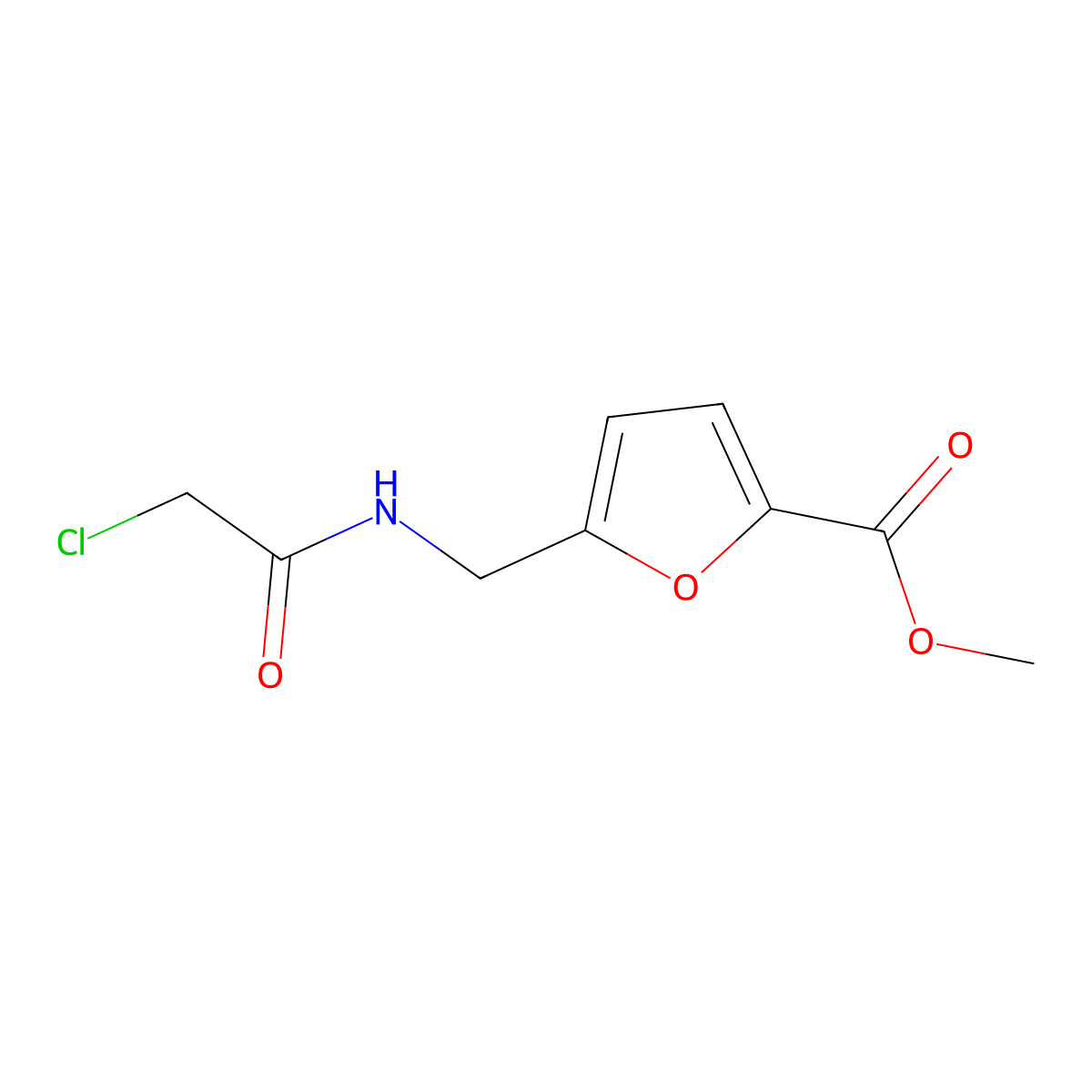 Methyl 5-{[(chloroacetyl)amino]methyl}-2-furoate molecular structure, CAS 345991-81-3