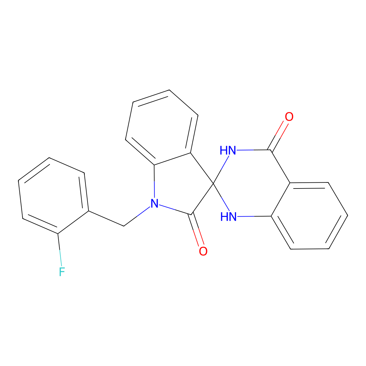 1-(2-fluorobenzyl)-1'H-spiro[indole-3,2'-quinazoline]-2,4'(1H,3'H)-dione molecular structure, CAS 345991-82-4