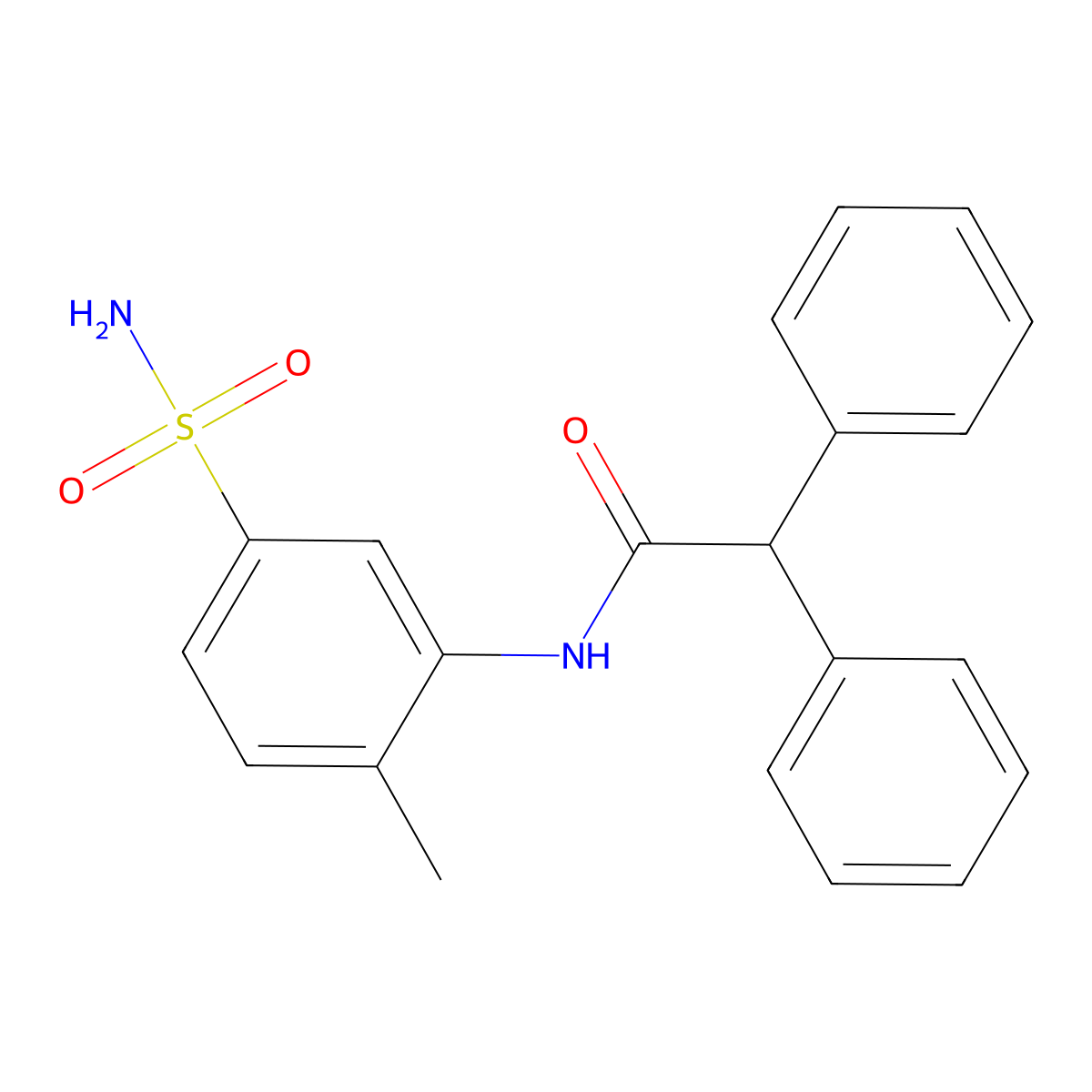 N-[5-(Aminosulfonyl)-2-methylphenyl]-alpha-phenylbenzeneacetamide molecular structure, CAS 345992-26-9