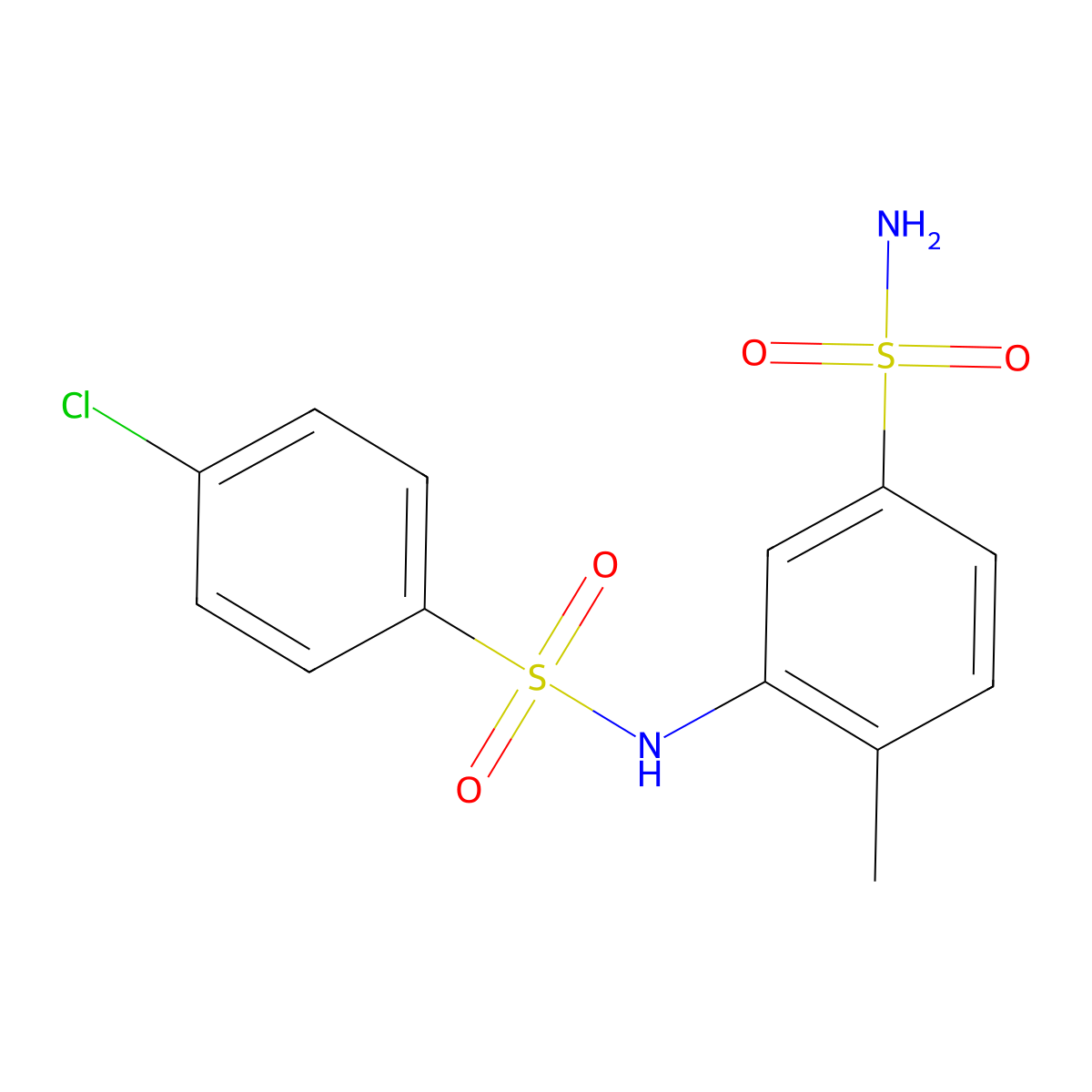 3-[(4-Chlorophenyl)sulfonylamino]-4-methylbenzenesulfonamide molecular structure, CAS 345992-41-8
