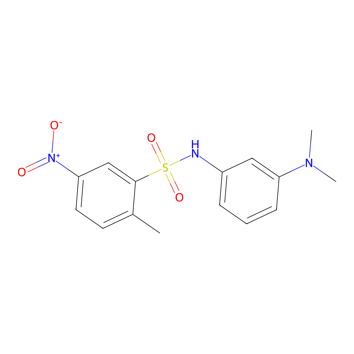 N-[3-(dimethylamino)phenyl]-2-methyl-5-nitrobenzenesulfonamide molecular structure, CAS 345992-77-0
