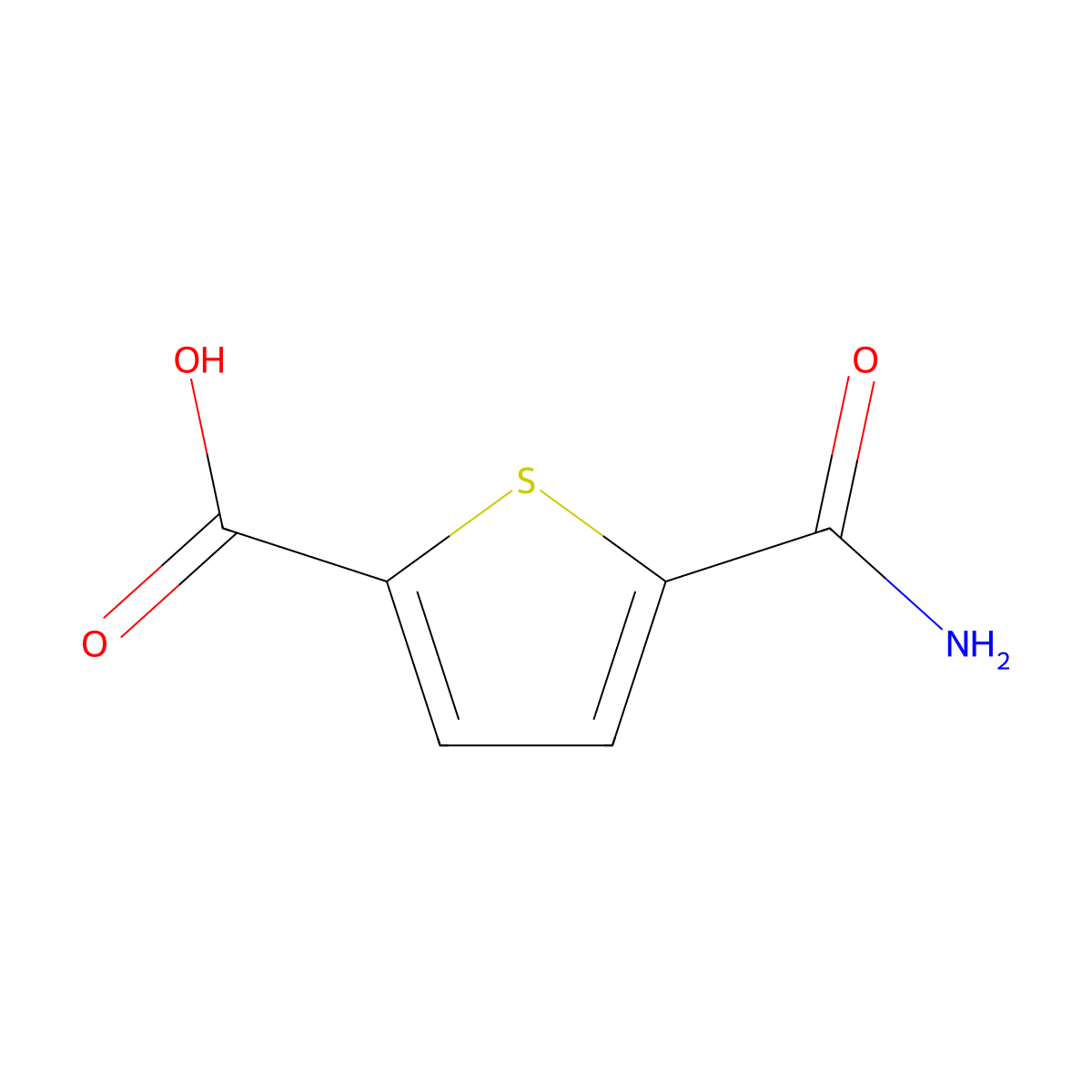 5-Carbamoylthiophene-2-carboxylic acid molecular structure, CAS 345992-88-3