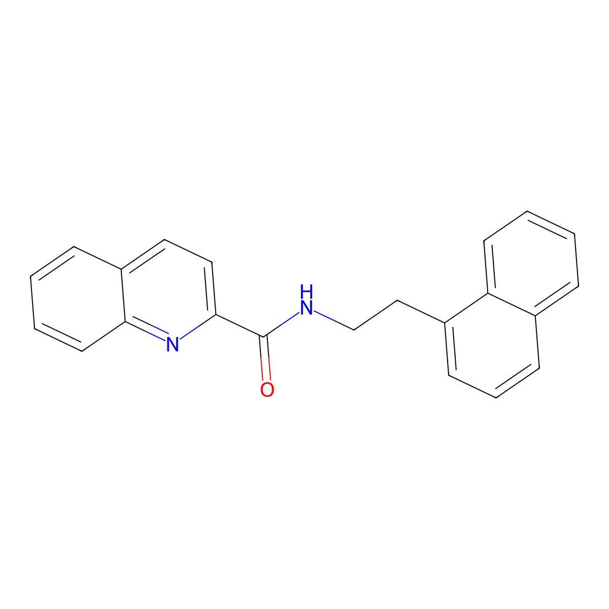 N-(2-naphthalen-1-ylethyl)quinoline-2-carboxamide molecular structure, CAS 345993-08-0