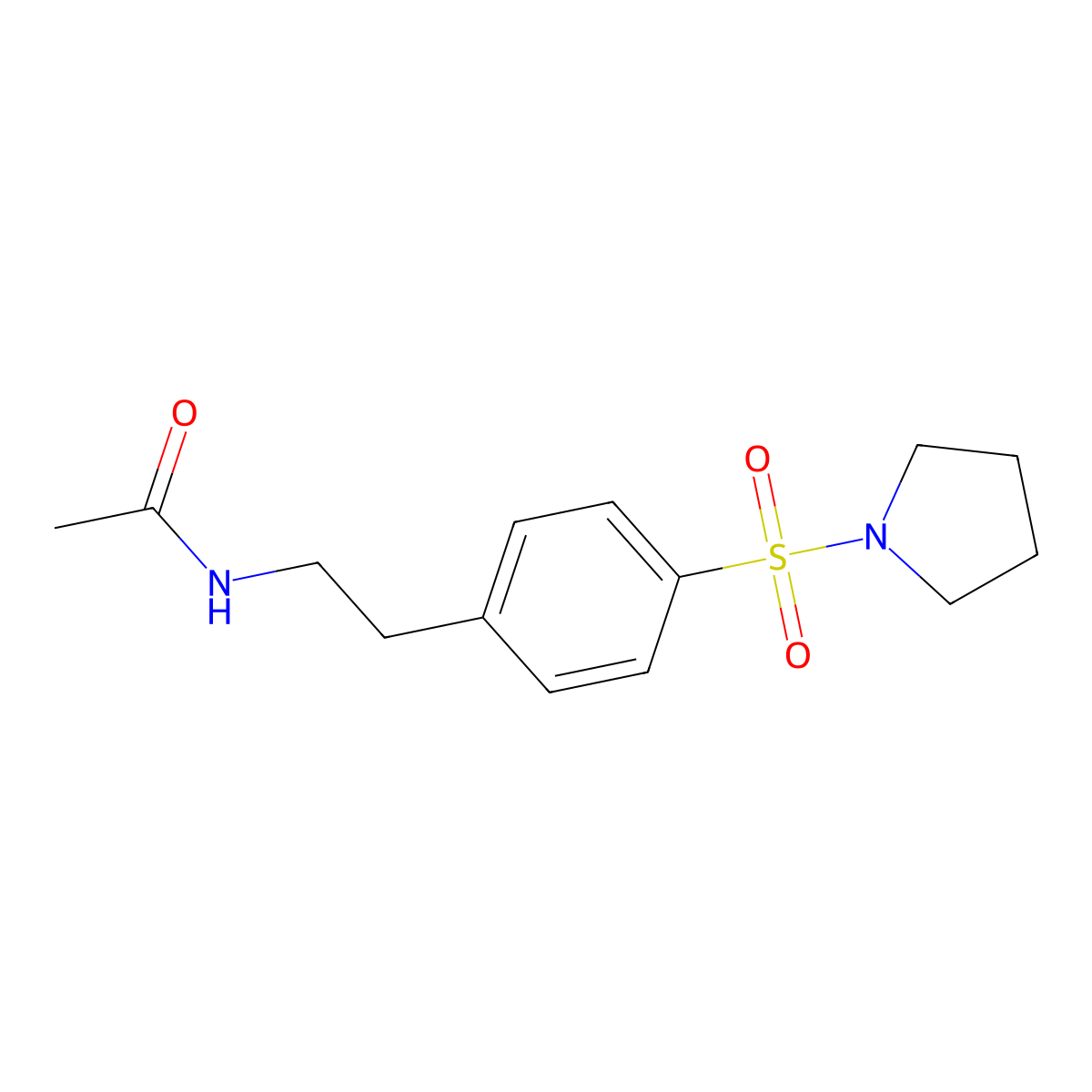 N-{2-[4-(pyrrolidin-1-ylsulfonyl)phenyl]ethyl}acetamide molecular structure, CAS 345993-13-7