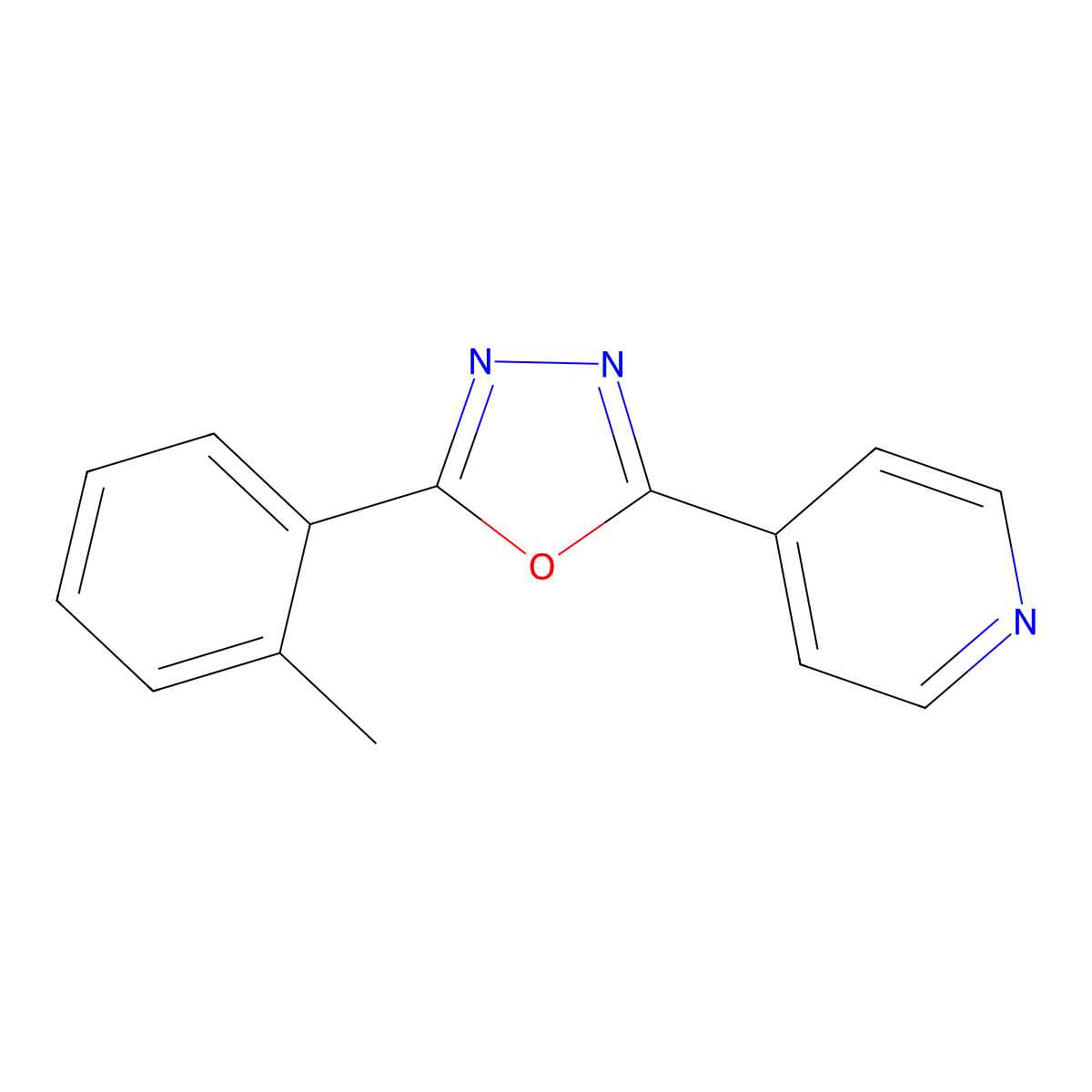 4-[5-(2-Methylphenyl)-1,3,4-oxadiazol-2-YL]pyridine molecular structure, CAS 345994-70-9