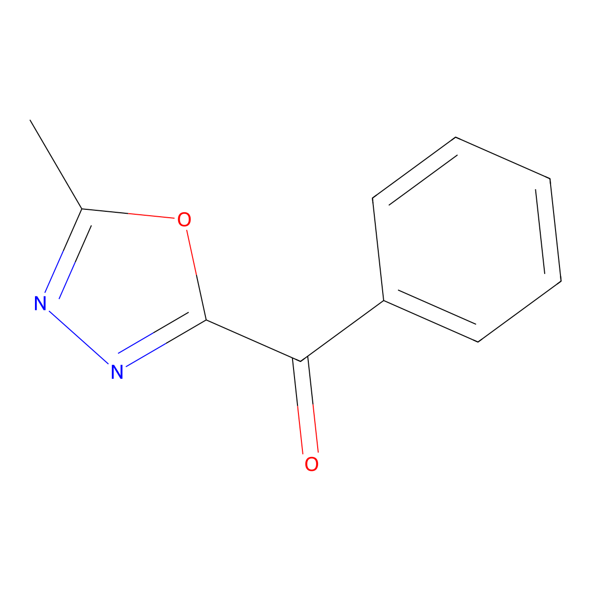 (5-Methyl-[1,3,4]oxadiazol-2-yl)-phenyl-methanone molecular structure, CAS 345994-72-1