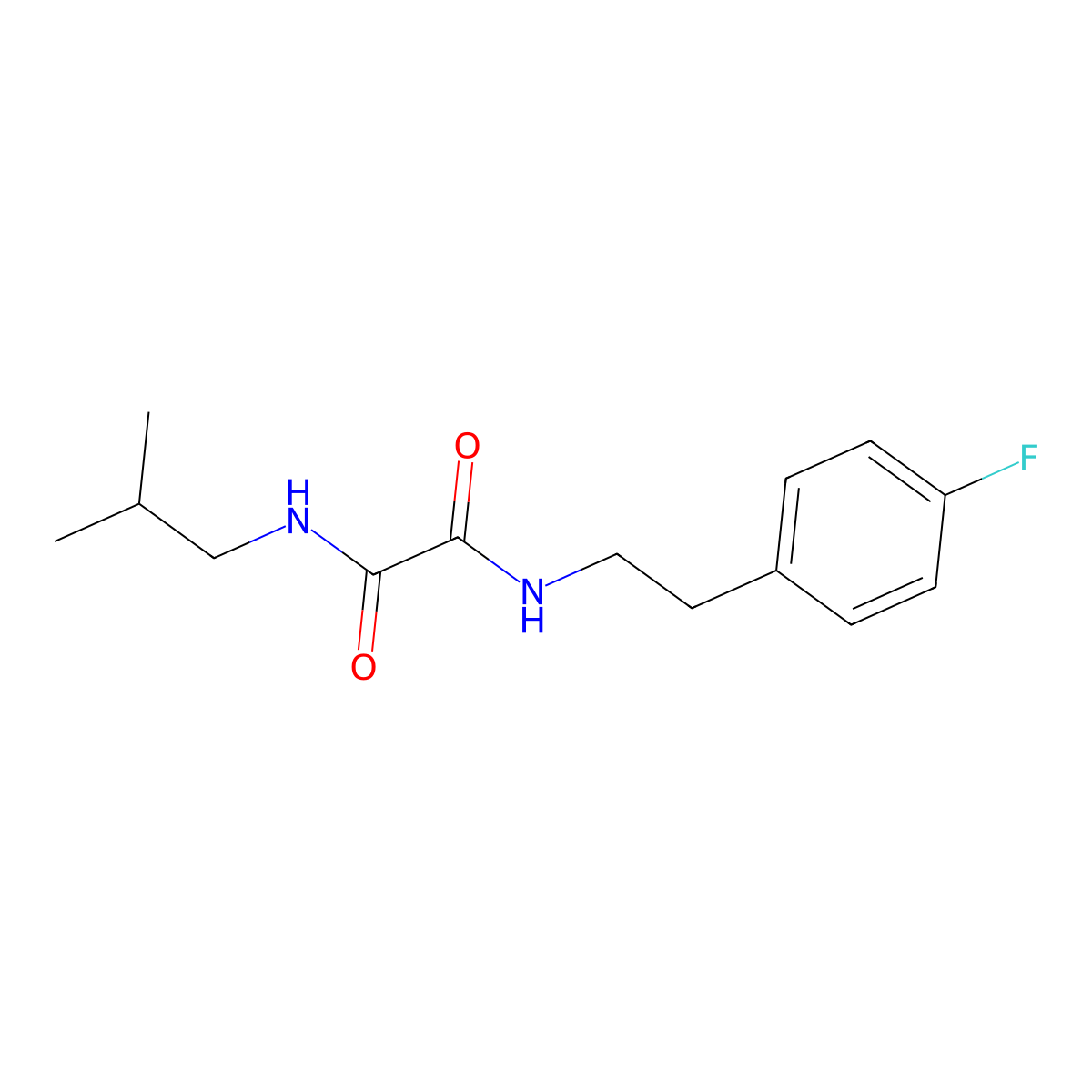 N-[2-(4-fluorophenyl)ethyl]-N'-(2-methylpropyl)oxamide molecular structure, CAS 345997-16-2