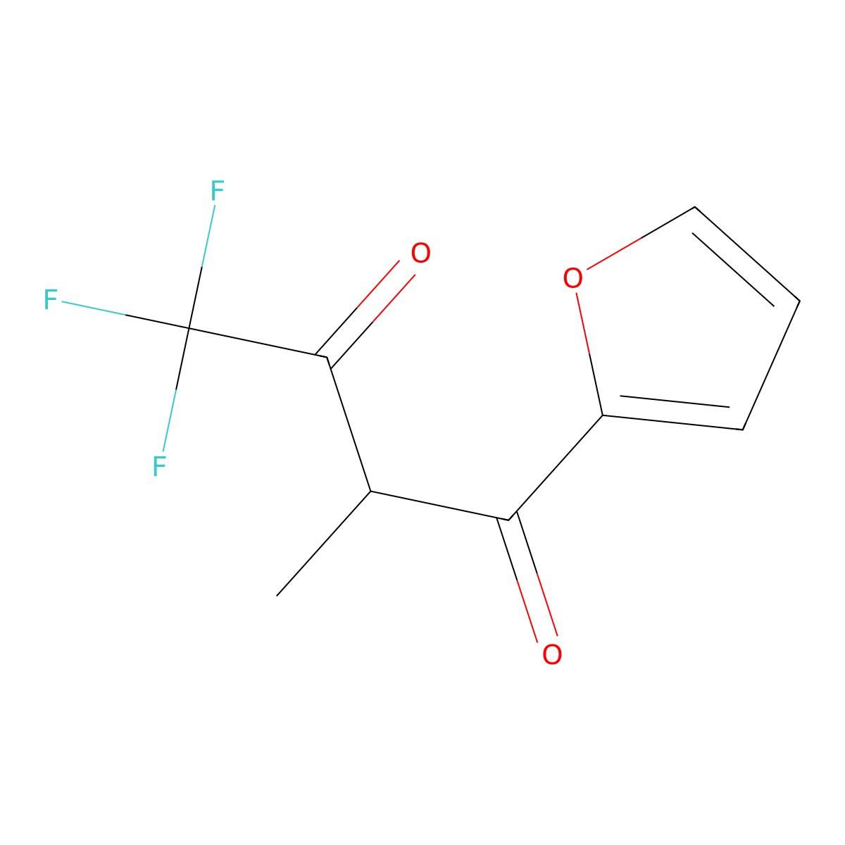 4,4,4-Trifluoro-1-(furan-2-yl)-2-methylbutane-1,3-dione molecular structure, CAS 346-00-9