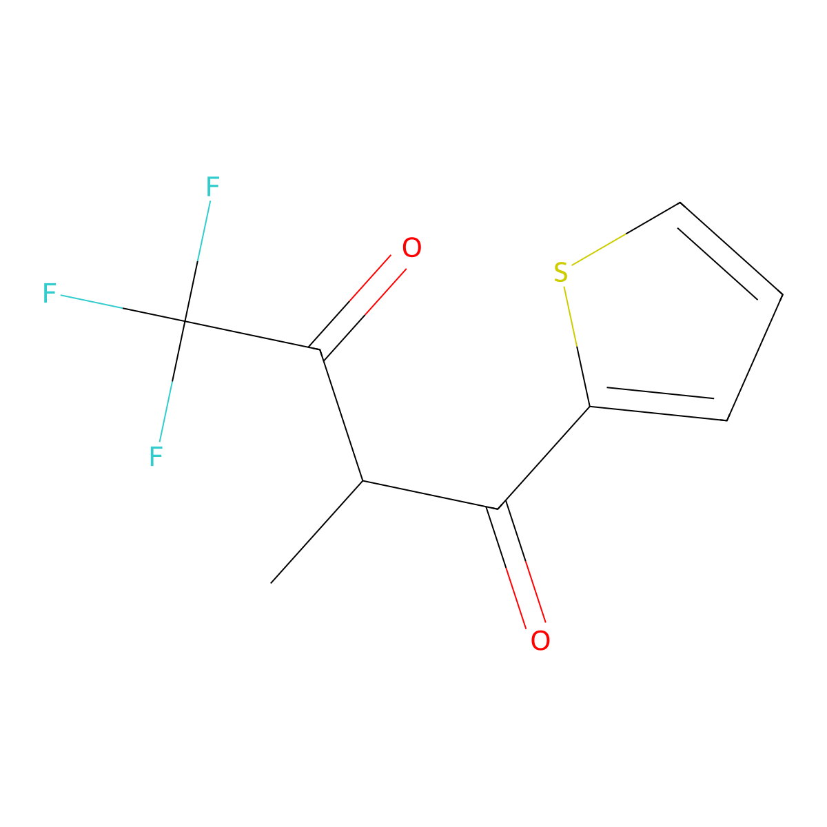 4,4,4-Trifluoro-2-methyl-1-(thiophen-2-yl)butane-1,3-dione molecular structure, CAS 346-01-0