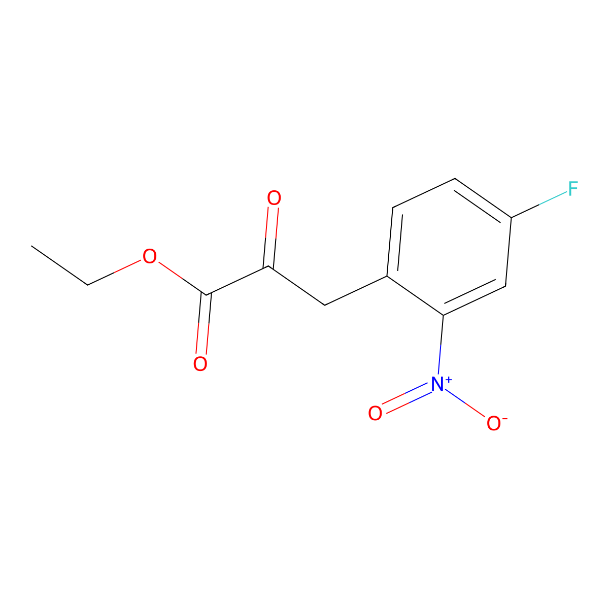 Ethyl 3-(4-fluoro-2-nitrophenyl)-2-oxopropanoate molecular structure, CAS 346-43-0