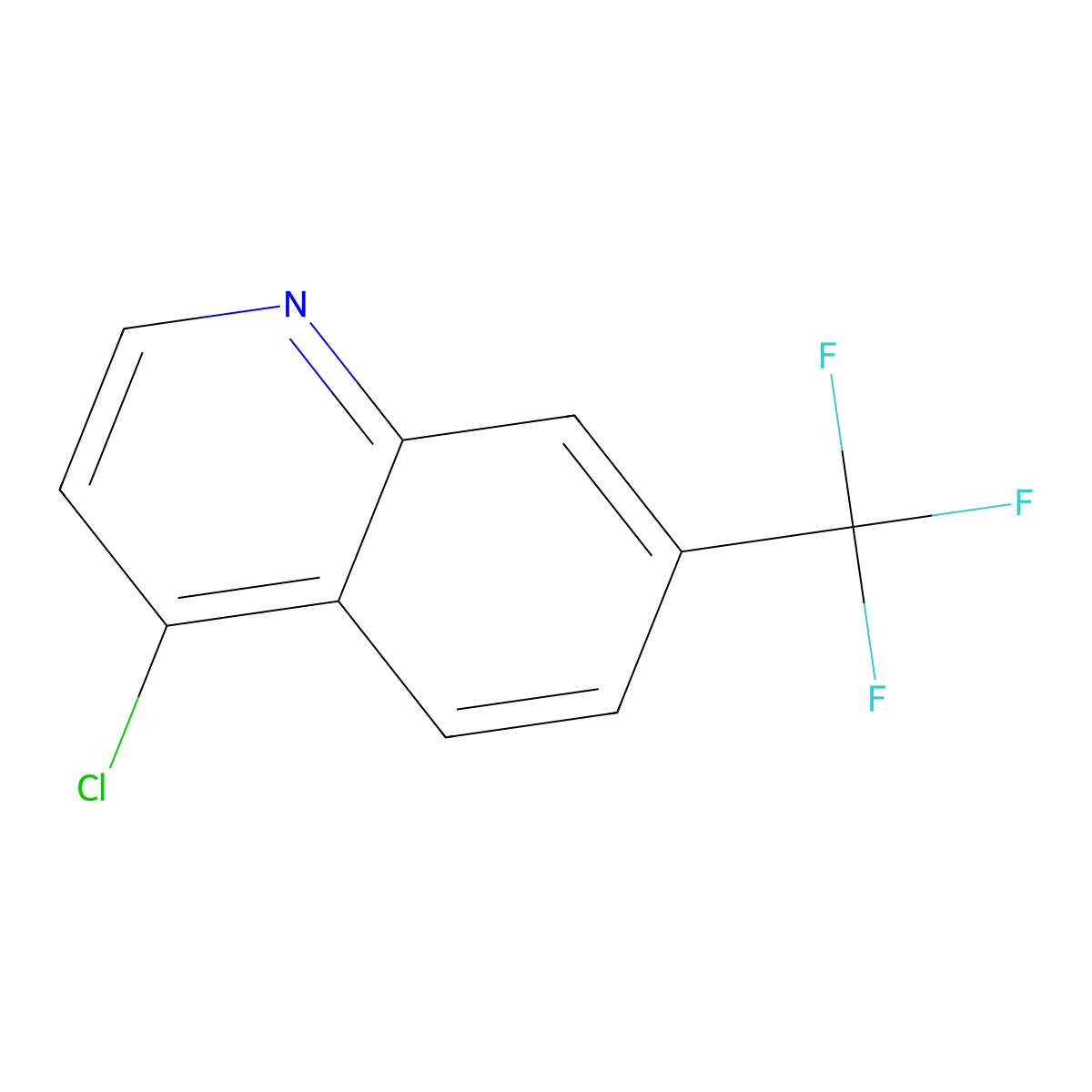 4-Chloro-7-(trifluoromethyl)quinoline molecular structure, CAS 346-55-4