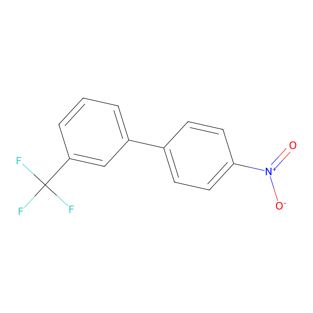 4'-Nitro-3-(trifluoromethyl)-1,1'-biphenyl molecular structure, CAS 346-99-6