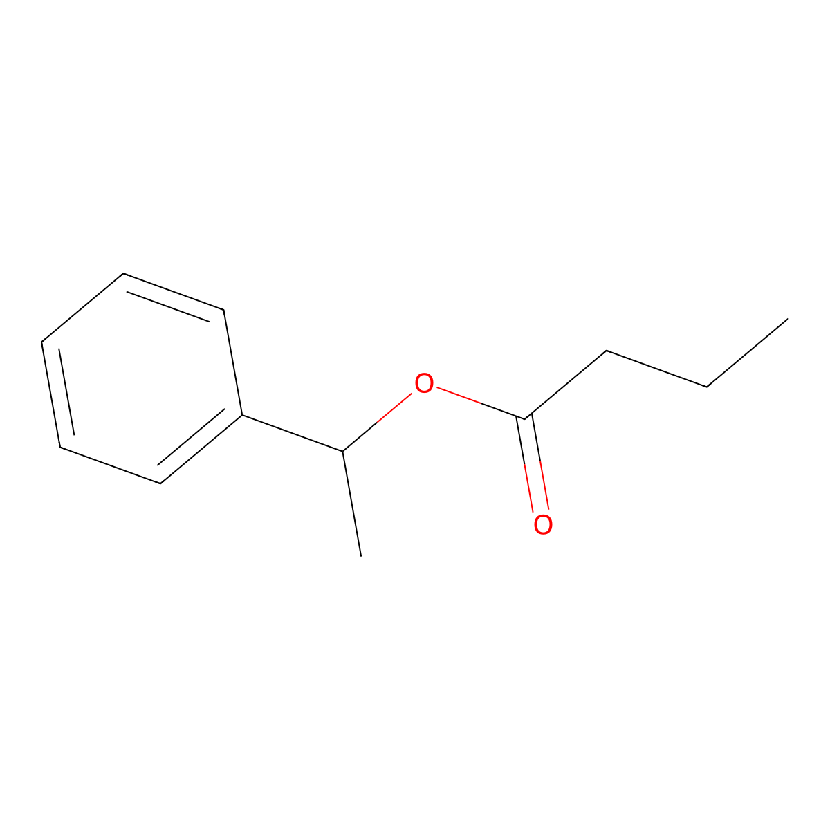alpha-Methylbenzyl butyrate molecular structure, CAS 3460-44-4
