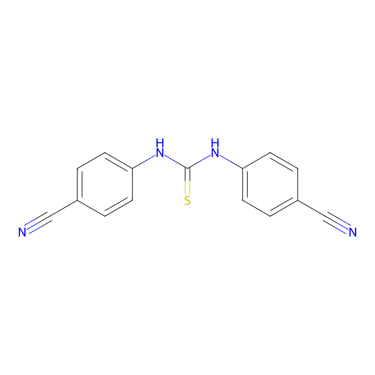 1,3-Bis(4-cyanophenyl)-2-thiourea molecular structure, CAS 3460-58-0