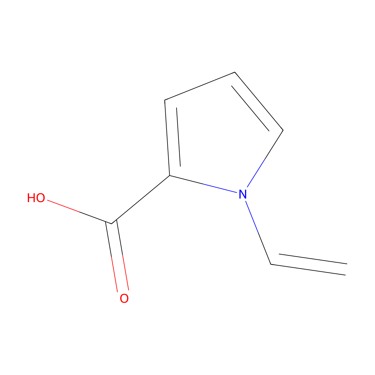 1-Vinyl-1H-pyrrole-2-carboxylic acid molecular structure, CAS 34600-55-0