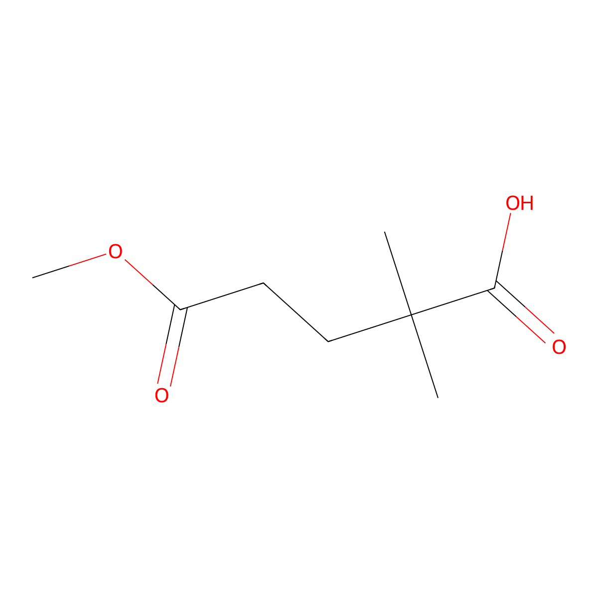 5-Methoxy-2,2-dimethyl-5-oxopentanoic acid molecular structure, CAS 34601-12-2