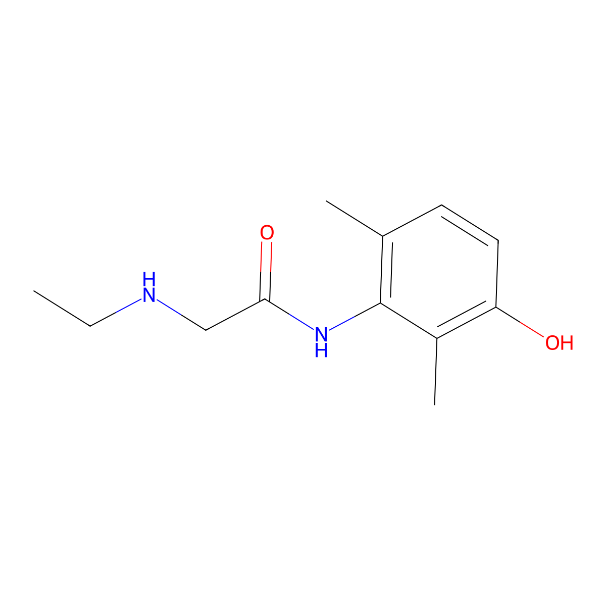 2-(Ethylamino)-N-(3-hydroxy-2,6-dimethylphenyl)acetamide molecular structure, CAS 34604-56-3