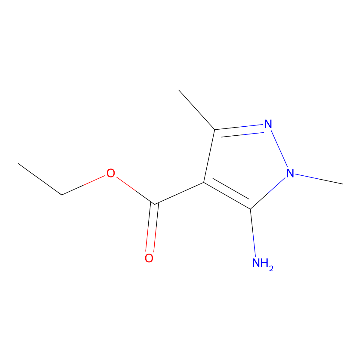 ethyl 5-amino-1,3-dimethyl-1H-pyrazole-4-carboxylate molecular structure, CAS 34605-62-4