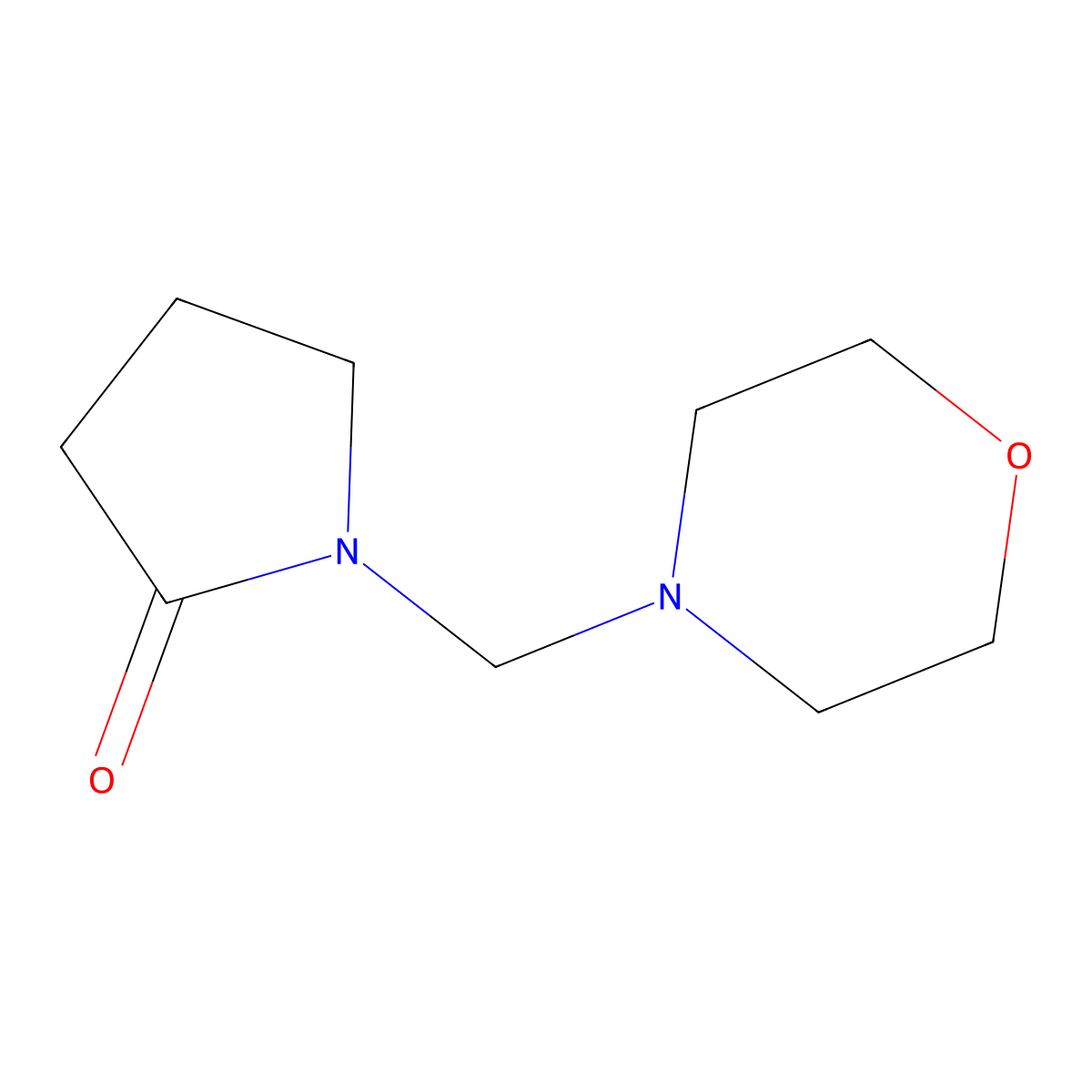 2-Pyrrolidinone, 1-(4-morpholinylmethyl)- molecular structure, CAS 34609-03-5