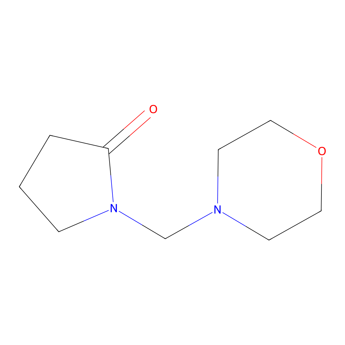2-Pyrrolidinone, 1-(4-morpholinylmethyl)- molecular structure, CAS 34609-03-5