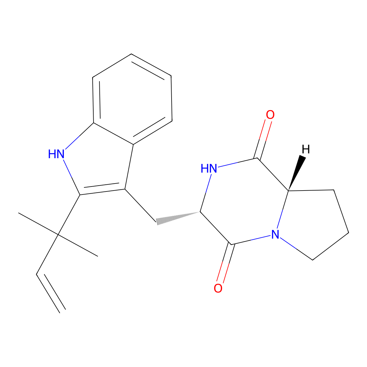 Deoxybrevianamide E molecular structure, CAS 34610-68-9