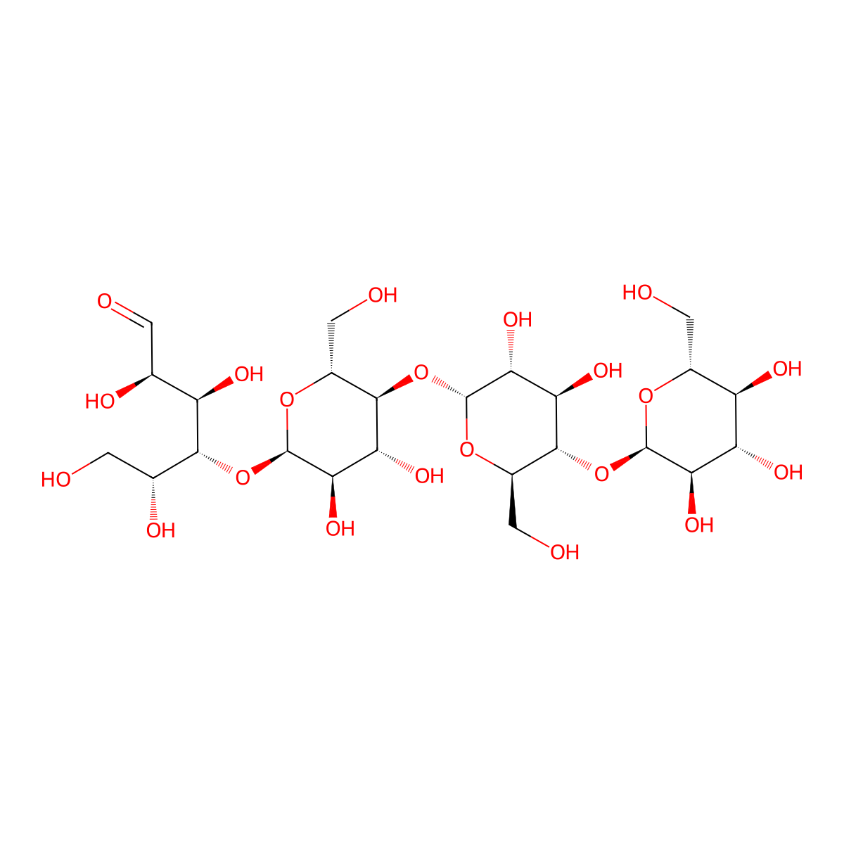 Maltotetraose molecular structure, CAS 34612-38-9