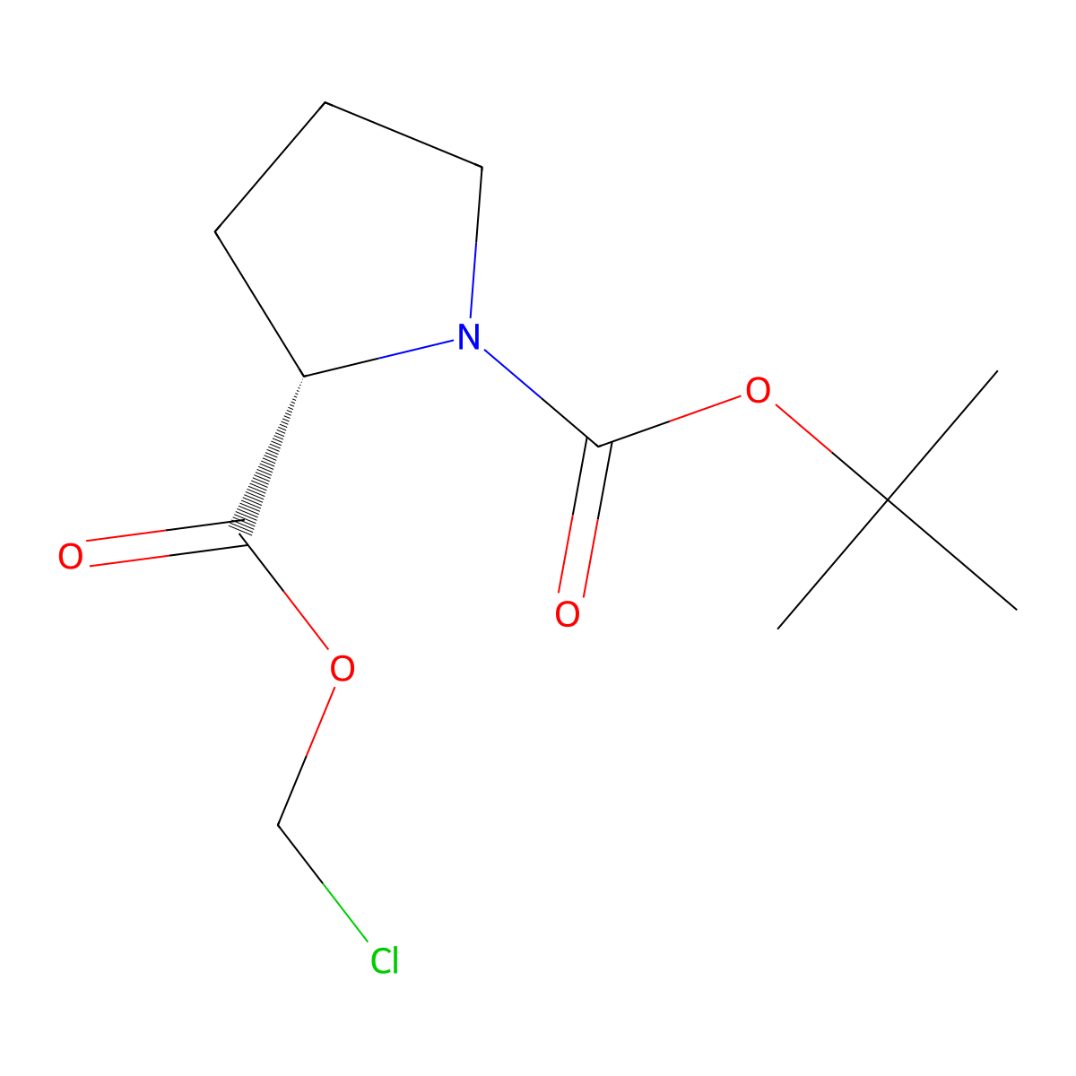 1-tert-Butyl 2-chloromethyl (2S)-pyrrolidine-1,2-dicarboxylate molecular structure, CAS 34614-72-7